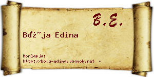 Bója Edina névjegykártya